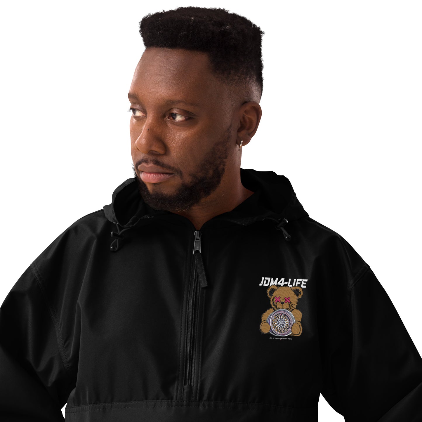 Bestickte, verstaubare Champion-Jacke JDM4-Life