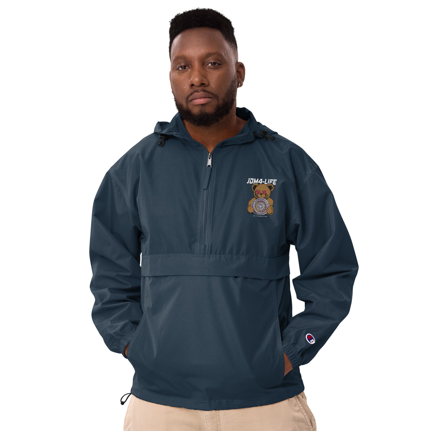 Bestickte, verstaubare Champion-Jacke JDM4-Life