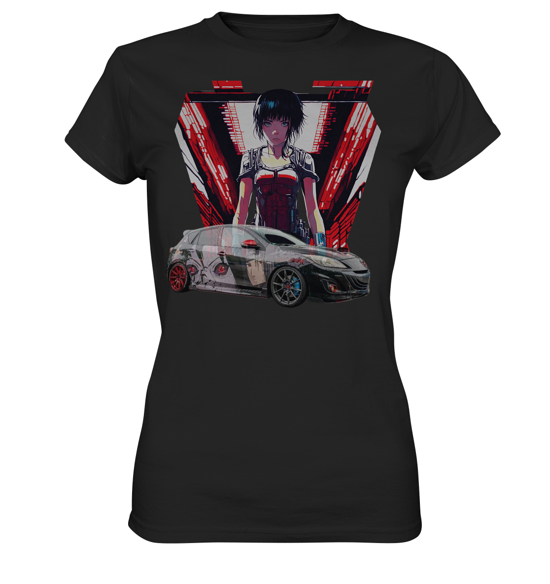 3 M P S Anime car  - Ladies Premium Shirt
