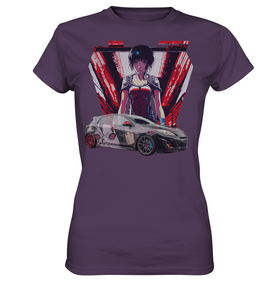 3 M P S Anime car  - Ladies Premium Shirt