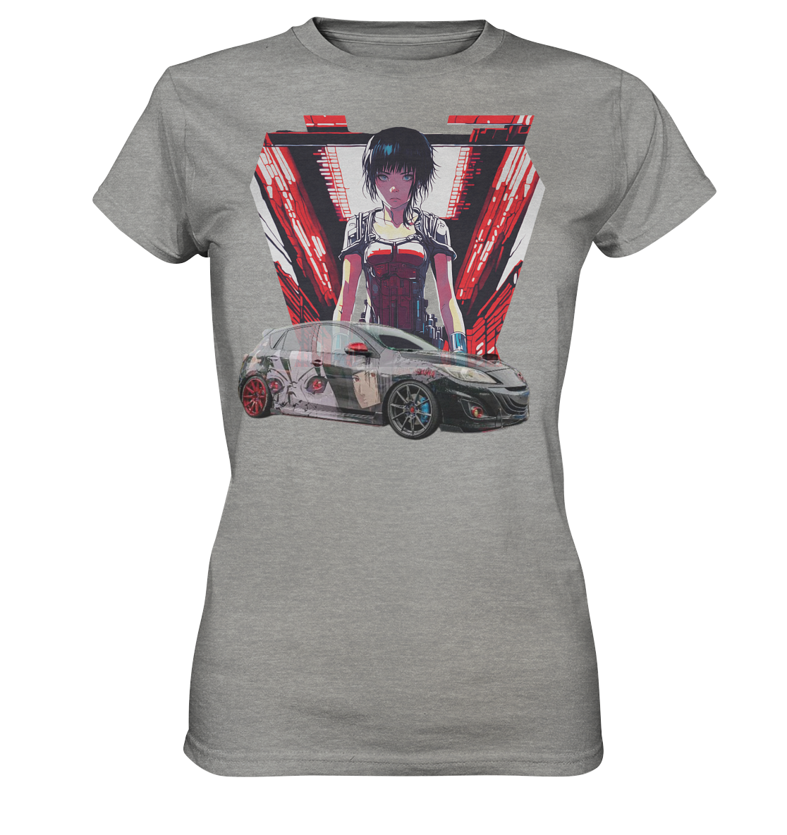 3 M P S Anime car  - Ladies Premium Shirt