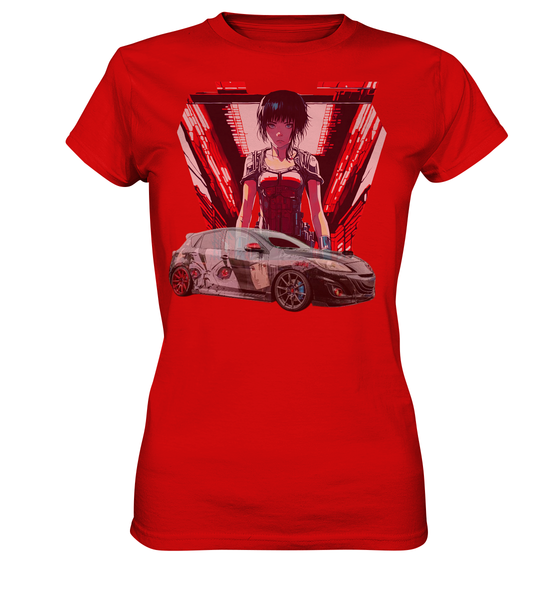 3 M P S Anime car  - Ladies Premium Shirt