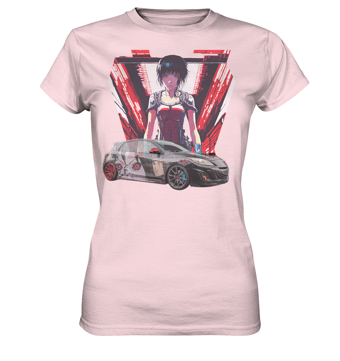 3 M P S Anime car  - Ladies Premium Shirt