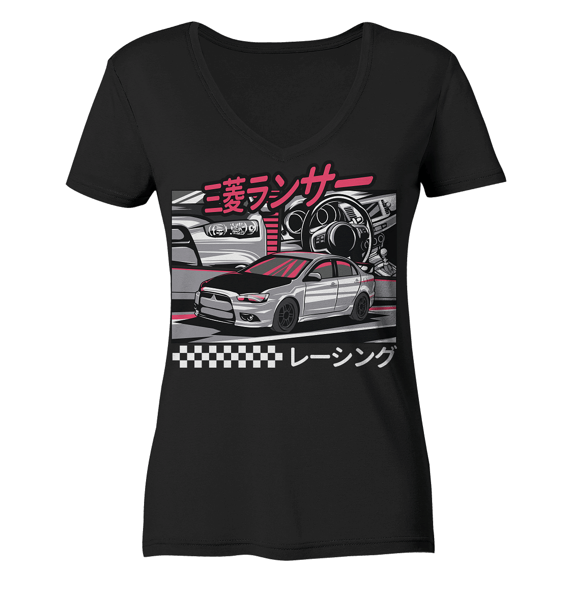 Lancer Collage - Ladies V-Neck Shirt