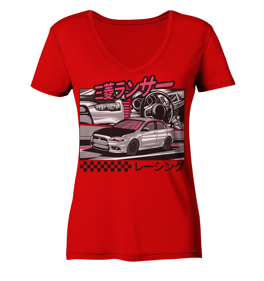 Lancer Collage - Ladies V-Neck Shirt