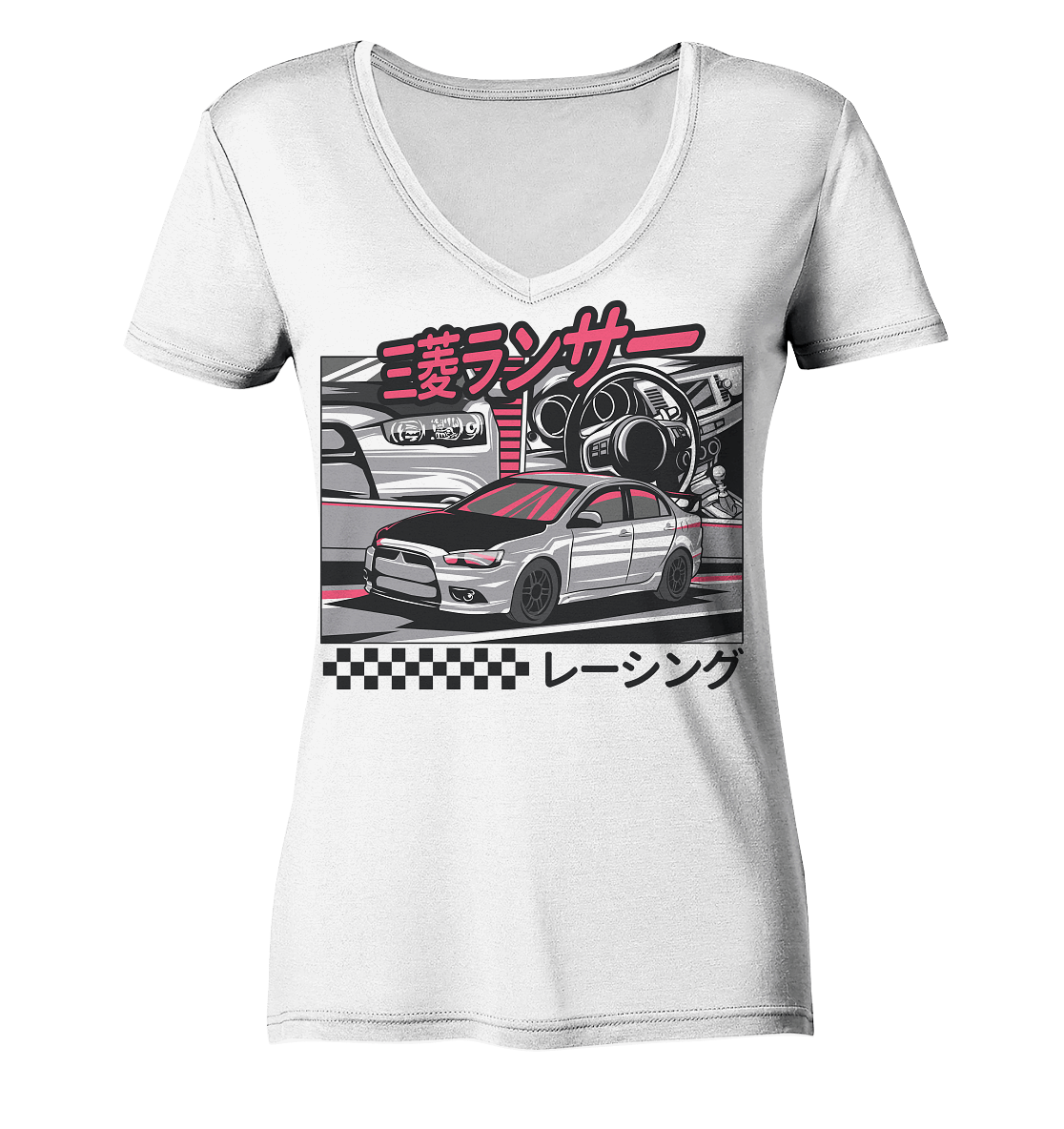 Lancer Collage - Ladies V-Neck Shirt