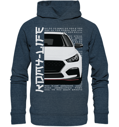 I30N Front White - Organic Fashion Hoodie