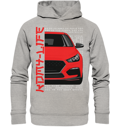 I30N Front Red - Organic Fashion Hoodie