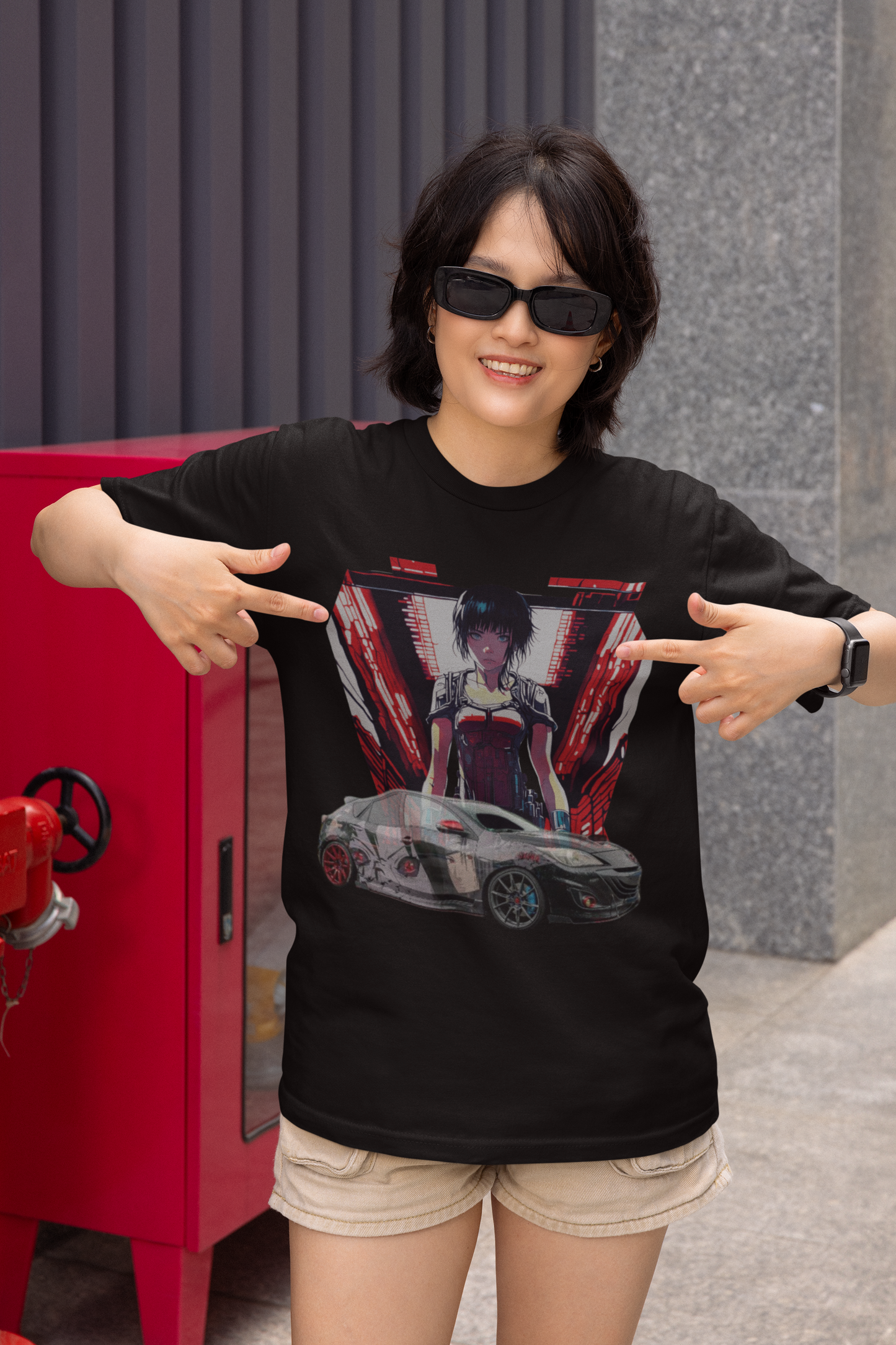 3 M P S Anime car  - Ladies Premium Shirt