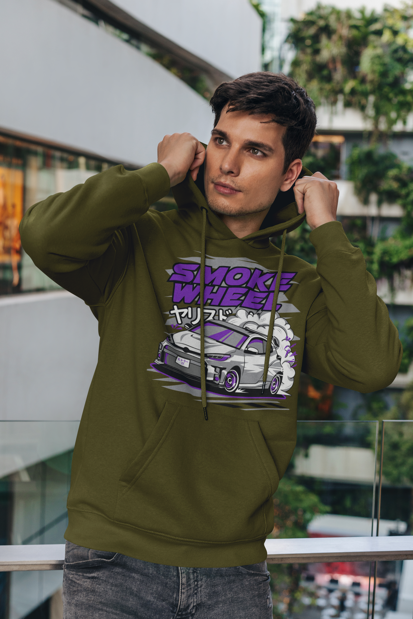 Smoke Wheel GRMN Yaris - Premium Unisex Hoodie