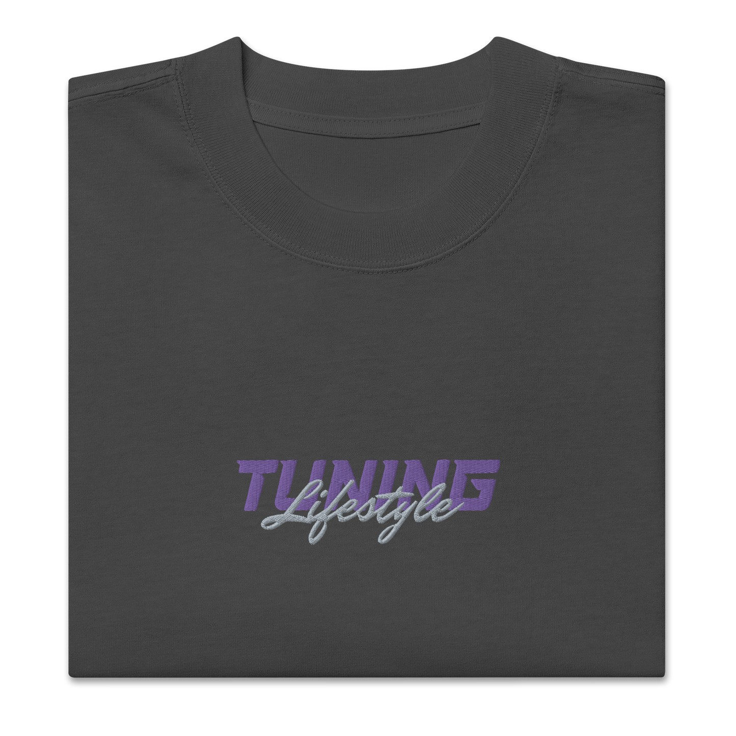 Oversized T-Shirt mit verwaschenem Look Tuning Lifestyle gestickt