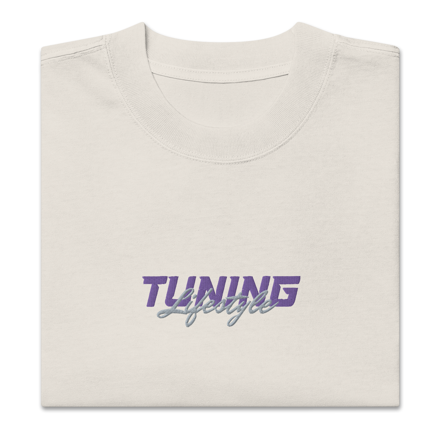 Oversized T-Shirt mit verwaschenem Look Tuning Lifestyle gestickt