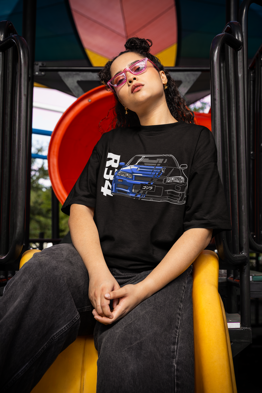 Skyline R34 two face  - Ladies Organic Shirt