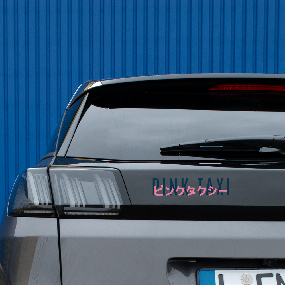 Auto-Aufkleber Pink Taxi - Mattweiß