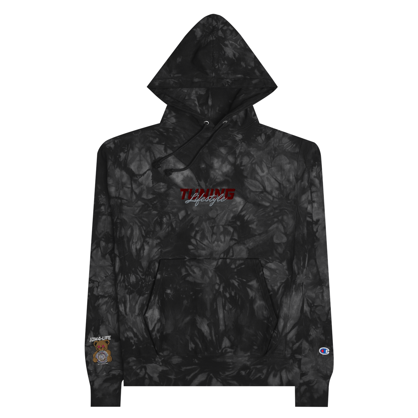 Unisex Champion-Batik-Kapuzenpullover Tuning Lifestyle gestickt