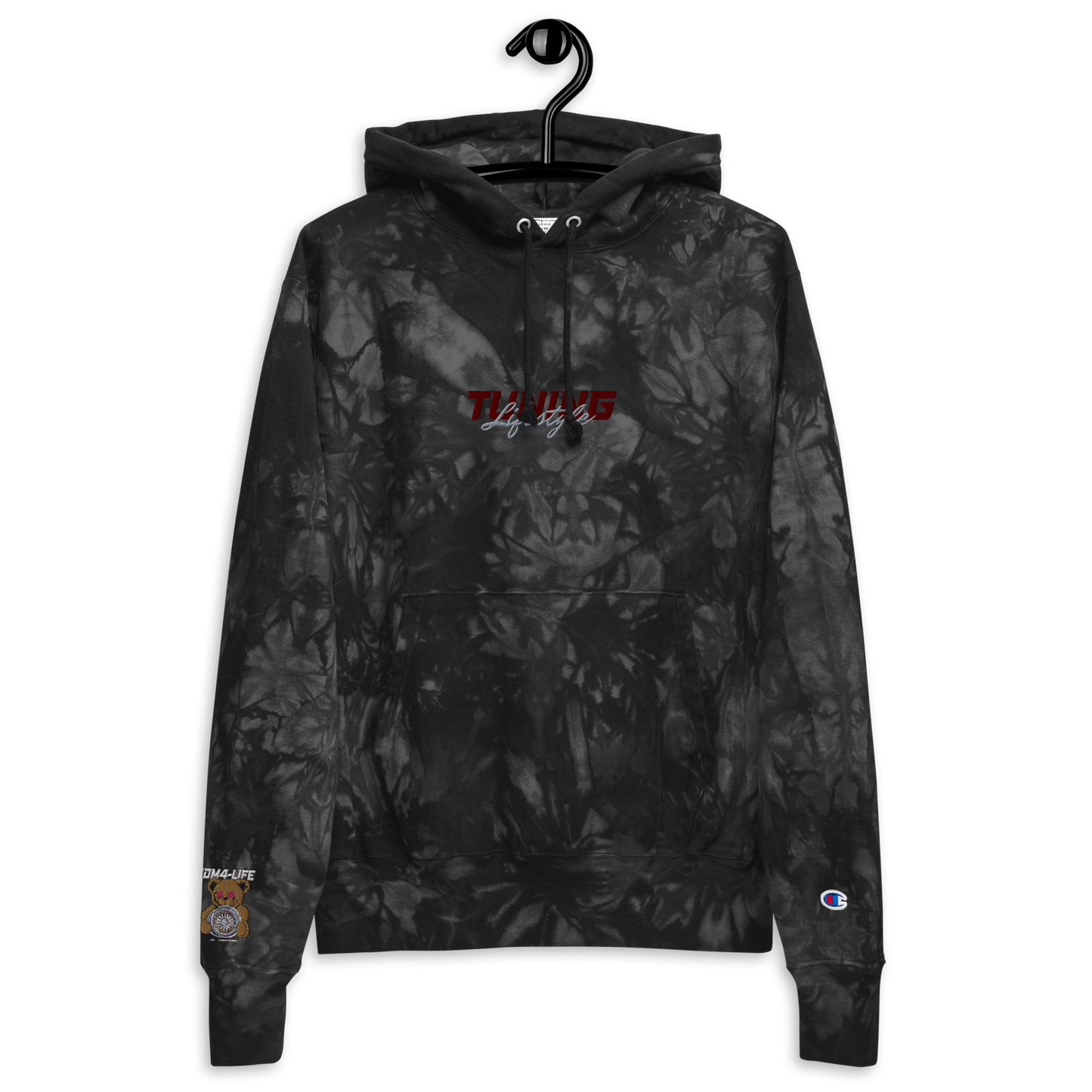 Unisex Champion-Batik-Kapuzenpullover Tuning Lifestyle gestickt