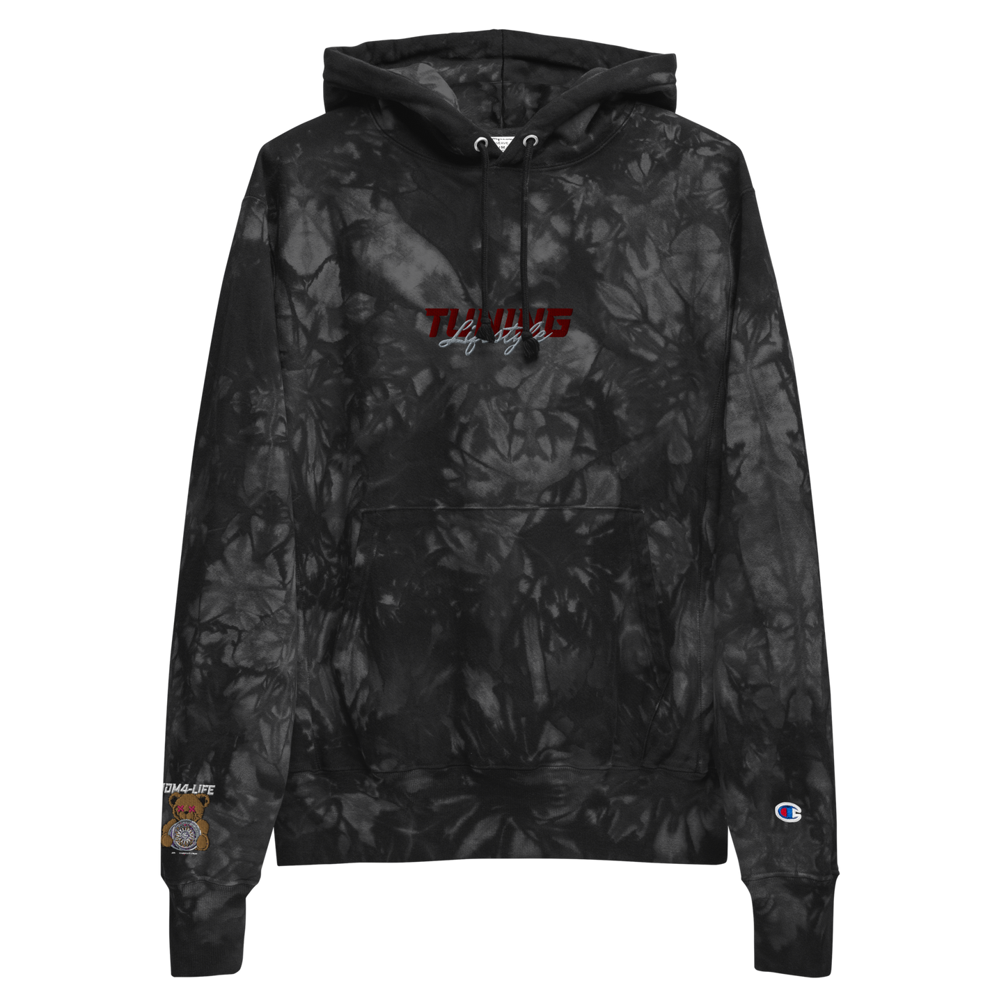 Unisex Champion-Batik-Kapuzenpullover Tuning Lifestyle gestickt