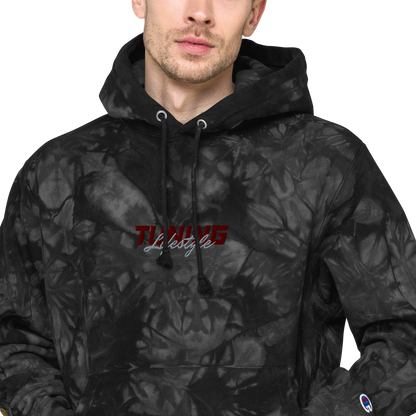 Unisex Champion-Batik-Kapuzenpullover Tuning Lifestyle gestickt