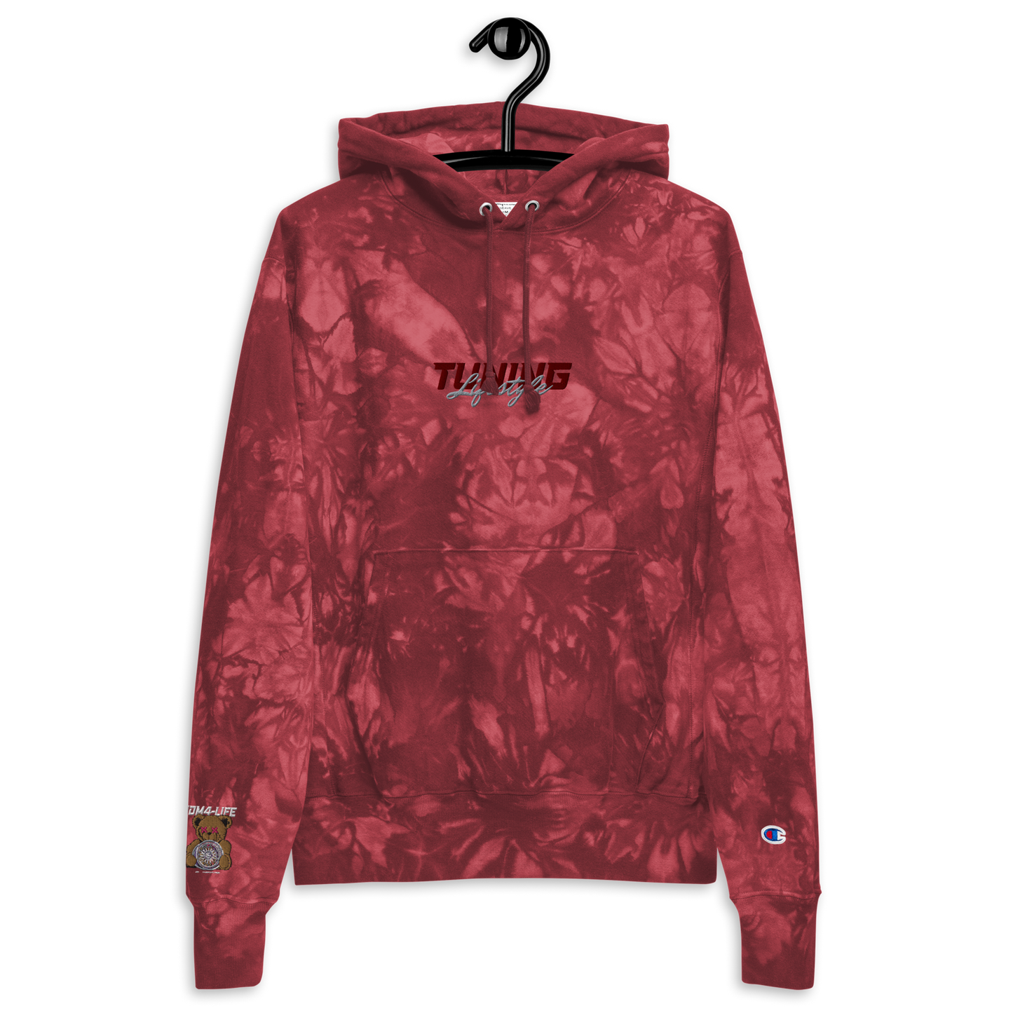 Unisex Champion-Batik-Kapuzenpullover Tuning Lifestyle gestickt