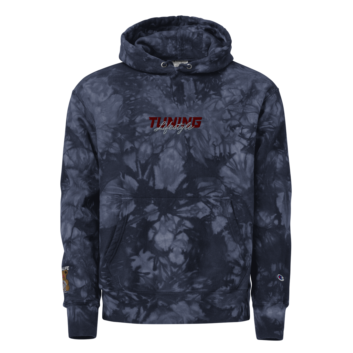 Unisex Champion-Batik-Kapuzenpullover Tuning Lifestyle gestickt