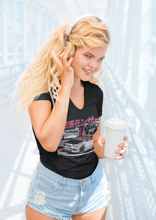 Lancer Collage - Ladies V-Neck Shirt